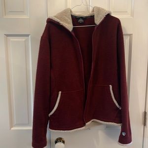KUHL Alfpaca womens XL zip-up fleece hoodie maroon